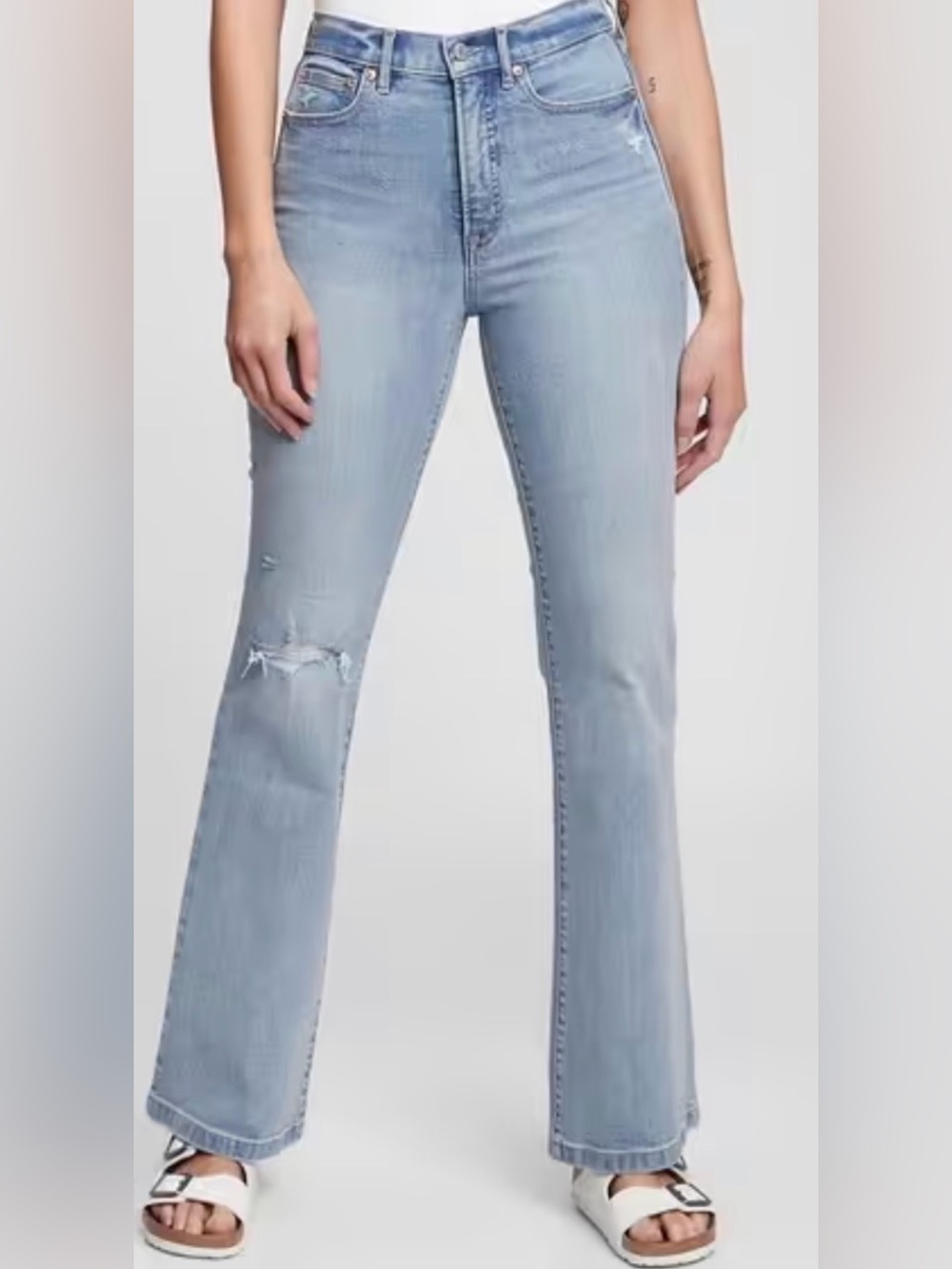 GAP 70’s FLARE high rise distressed jeans Size 18 (waist 34 inches) - Picture 6 of 6